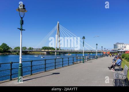 Lac marin Southport. Pont Marine Way. Banque D'Images