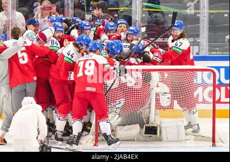 Tampere, Finlande. 29th mai 2022. L'équipe CZE célèbre la victoire dans le match de médaille de bronze RÉPUBLIQUE TCHÈQUE - États-Unis finale du CHAMPIONNAT DU MONDE DE HOCKEY SUR GLACE de l'IIHF à Tampere, Finlande, 29 mai 2022, saison 8-4 2021/2022 crédit: Peter Schatz/Alay Live News Banque D'Images