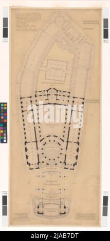 Empereur Franz Josef-Stadtmuseum, grand projet, plan d'étage élevé du parterre. Otto Wagner (1841-1918), architecte Banque D'Images