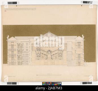 Empereur Franz Josef-Stadtmuseum, compétition plus étroite, section longitudinale. Otto Wagner (1841-1918), architecte Banque D'Images