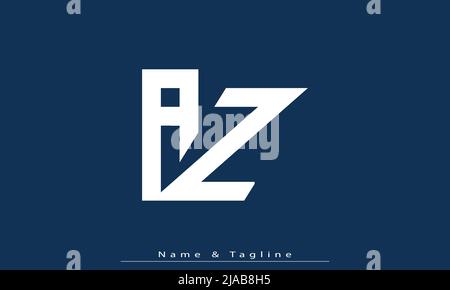 Lettres de l'alphabet initiales Monogram logo AZ, ZA Illustration de Vecteur