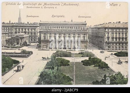 Construction de la Société des amis de musique (Musikverein). Dumbastraße 3, Karlsplatz 6. Vienne I .. Carl (Karl) Ledermann jun., Producteur Banque D'Images