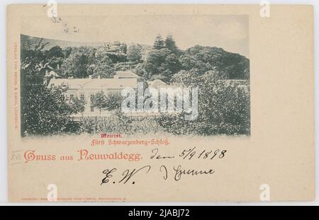 17th, Neuwaldegg - Château de Neuwaldegger/Schloss Schwarzenberg et Fürstl. Le lait de Schwarzenberg, carte postale. Hans voisin gauer, représentant, Rule & Krug Verlag, producteur Banque D'Images