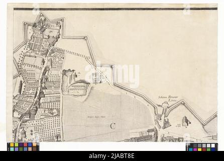 Scénographie/ ou géométriquement perspect illustration/ Kayl: Königl: Haupt: U: Residenz Stadt/ Wienn/ en Autriche/ sur le plus haut commandement et tiré/ du 1769 mai Monots, au dernier octobre 1774/ ... '. Ville de Vienne et de leur banlieue (24 parties originales en 48 feuilles). Joseph Daniel von Huber (1730-1788) Banque D'Images