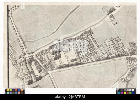 Scénographie/ ou géométriquement perspect illustration/ Kayl: Königl: Haupt: U: Residenz Stadt/ Wienn/ en Autriche/ sur le plus haut commandement et tiré/ du 1769 mai Monots, au dernier octobre 1774/ ... '. Ville de Vienne et de leur banlieue (24 parties originales en 48 feuilles). Joseph Daniel von Huber (1730-1788) Banque D'Images