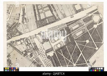 Scénographie/ ou géométriquement perspect illustration/ Kayl: Königl: Haupt: U: Residenz Stadt/ Wienn/ en Autriche/ sur le plus haut commandement et tiré/ du 1769 mai Monots, au dernier octobre 1774/ ... '. Ville de Vienne et de leur banlieue (24 parties originales en 48 feuilles). Joseph Daniel von Huber (1730-1788) Banque D'Images