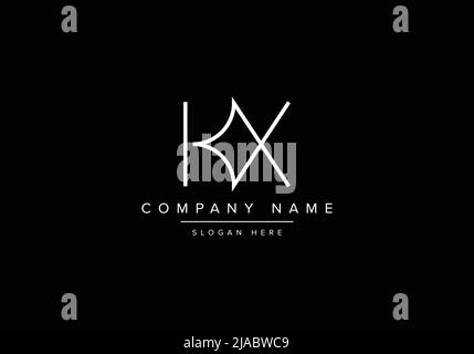 Logo d'icône artistique minimaliste créatif, logo monogramme KX Illustration de Vecteur