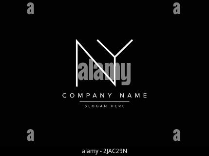 Logo d'icône artistique minimaliste créatif, logo de monogramme NY Illustration de Vecteur