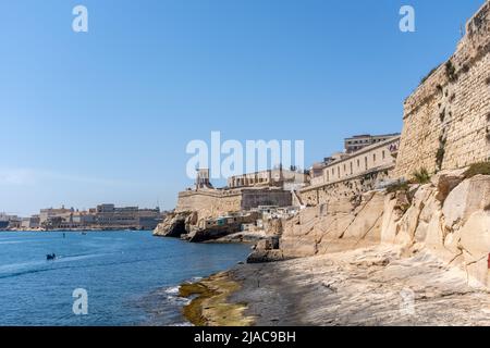 Front de mer, Valletta, Malte Banque D'Images