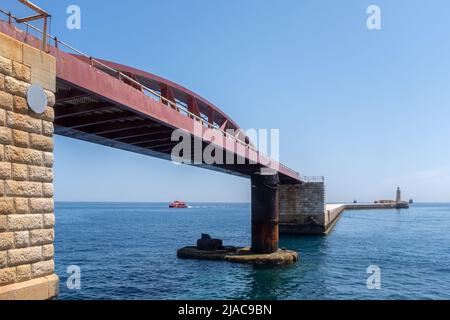 Pont St Elmo, Valletta, Malte Banque D'Images
