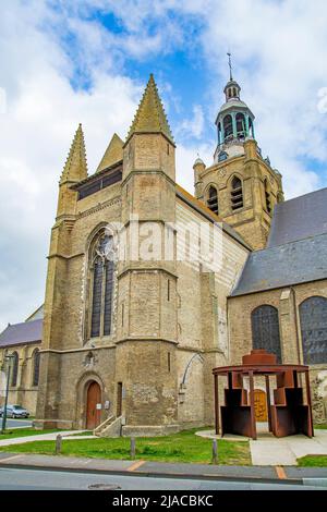 Bourbourg, département du Nord, France - ancienne église gothique Banque D'Images