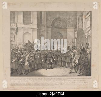 La Garde nationale défend la Hofburg contre la pénétration du prolétariat le 31 octobre 1848. Friedrich Berndt, lithographe, Vinzenz Katzler (1823-1882), lithographe, Ludwig Christian Förster (1797-1863), imprimeur Banque D'Images