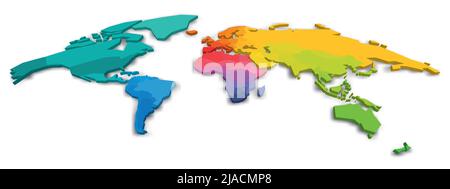 Carte vectorielle colorée du monde Illustration de Vecteur