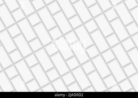 Rectangles blancs et carreaux carrés disposés en diagonale. Fond de mur en céramique ou en pierre. Dosseret de cuisine, plancher de salle de bains, façade décoration sans couture. Illustration vectorielle plate Illustration de Vecteur