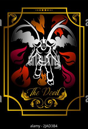 Carte Tarot le diable Illustration de Vecteur