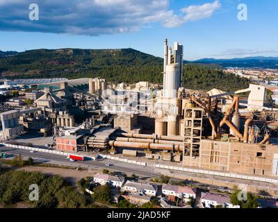 Vue aérienne de la cimenterie Banque D'Images