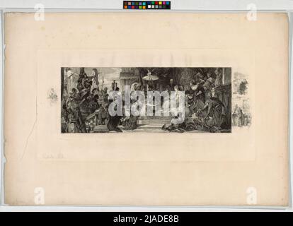 Venise rend hommage à Catharina Cornaro, épreuve de pression avec des dessins d'arête. Après : Hans Makart (1840-1884), Peinge, William Unger (1837-1932), Etcher Banque D'Images