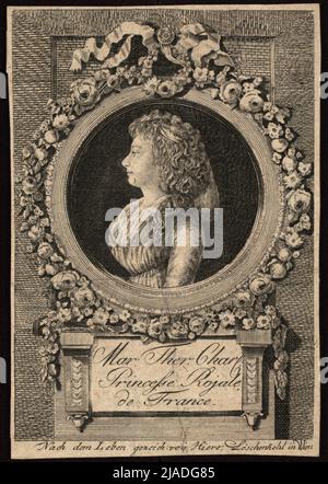 Marie Thérèse Charlotte (1778-1851), Princesse de France. Johann Hieronymus Supprimer Kohl (1753-1807), maison d'édition Banque D'Images