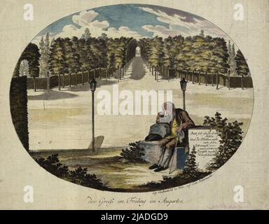 Un vieil homme au printemps à Augarten. Johann Hieronymus Supprimer Kohl (1753-1807), maison d'édition Banque D'Images