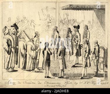 Le public de l'envoyé de la porte ottomane près de Leopold II le 26 février 1792. Johann Hieronymus Supprimer Kohl (1753-1807), maison d'édition Banque D'Images