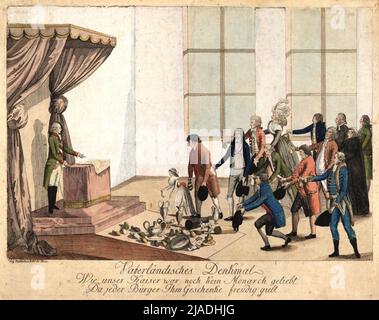 Les citoyens de Vienne rendent hommage à Joseph II .. Johann Hieronymus Deleteenkohl (1753-1807), maison d'édition Banque D'Images