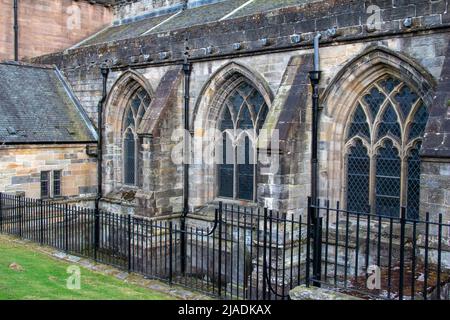 Vue extérieure de l'architecture gothique de l'église du Saint-rude à Stirling, en Écosse Banque D'Images