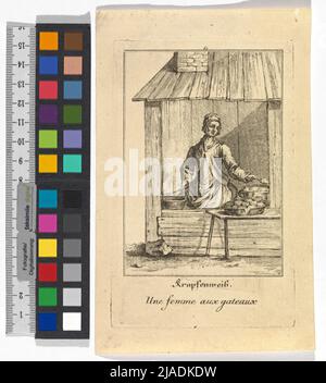 Images de la commune Volks à Vienne ', Blatt 63:' Krapfen femelle. Une femme aux gateeaux. '[Donut seller]. Jakob (Jacob) Adam (1748-1811), artiste Banque D'Images