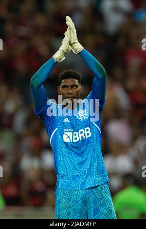 Rio de Janeiro, Brésil. 29th mai 2022. Hugo Souza de Flamengo pendant un match entre Fluminense et Flamengo dans le cadre du championnat brésilien 2022, Brasileirao 2022 au stade Maracana le 29 mai 2022 à Rio de Janeiro, Brésil crédit: Ruano Carneiro/Alamy Live News Banque D'Images