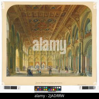 Hôtel de ville, compétition, « vue intérieure de la grande salle de bal ». Friedrich von Schmidt (1825-1891) Banque D'Images