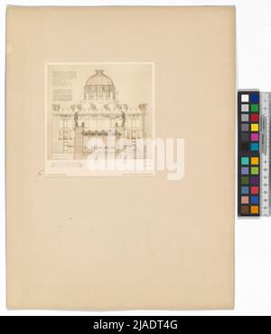 Quelques croquis, projets et bâtiments exécutés, III Groupe, Empereur Franz Josef -Stadtmuseum - façade principale, imprimé, III Volume N° 28, 1: 100, 1903. Otto Wagner (1841-1918), artiste Banque D'Images