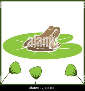 Motif sans couture avec grenouille. Design pour décoration murale, carte postale, affiche, brochure, chemise, etc Illustration de Vecteur