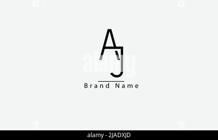 Lettres de l'alphabet initiales Monogram logo AJ JA A J Illustration de Vecteur