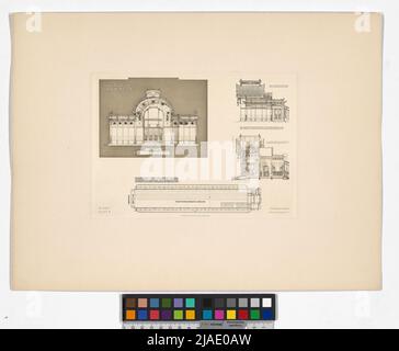 Quelques croquis, projets et bâtiments exécutés, vol. III, feuille 2, Stadtbahn arrêt Akademiestrasse. Otto Wagner (1841-1918) Banque D'Images