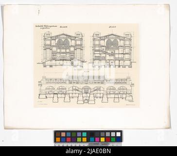 Quelques esquisses, projets et bâtiments exécutés ', Volume II, feuille 17,' arrêt de la zone Währingerstrasse de la ceinture ', coupures. Otto Wagner (1841-1918), architecte Banque D'Images