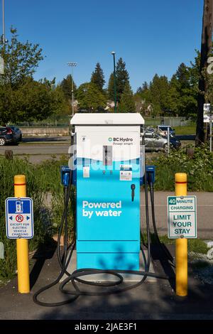 BC Hydro Electric Vehicles EV fast charge station à Vancouver, Colombie-Britannique, Canada Banque D'Images