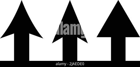 Trois types de jeux d'icônes de flèche. Icône de vecteur noir simple pour pointeurs et curseurs. Vecteur modifiable. Illustration de Vecteur