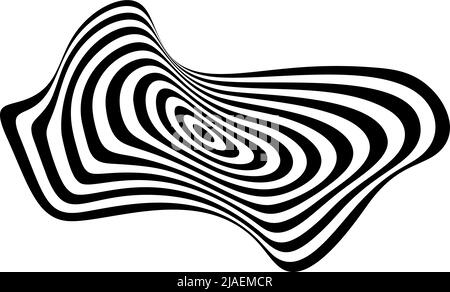 Forme abstraite de bande noire et blanche. Fluidité de la forme d'onde. Illustration de Vecteur