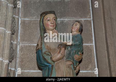 Notre Dame de Fuentiduenas à l'église Saint-Nicolas, la vieille ville de Plasencia, Caceres, Estrémadure, Espagne Banque D'Images