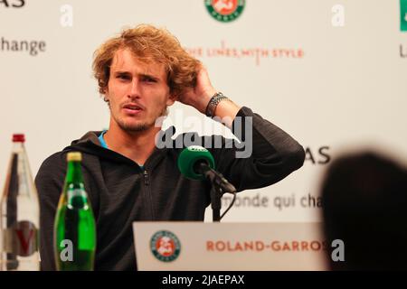 Paris, France. 25th mai 2022. Tennis : Grand Chelem/visite WTA/visite ATP - French Open. Alexander Zverev parle lors d'une conférence de presse. Credit: Frank Molter/dpa/Alay Live News Banque D'Images