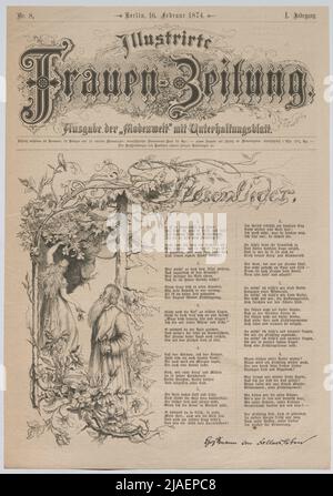 Rosenlieder. '.' Rosenlieder 'par August Heinrich Hoffmann von Fallersleben avec illustration (' Illustrirte Frauen-Zeitung '). Inconnu Banque D'Images