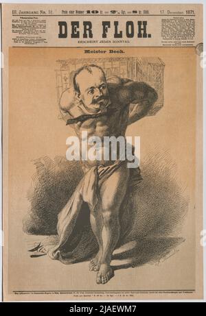 Maître Beck '. Maître Beck de l'Hoperntheater comme Atlas (page de titre de Der Floh '). Karl KLIC (1841-1926), caricaturiste, Johann Tomassitch, réalisation Banque D'Images