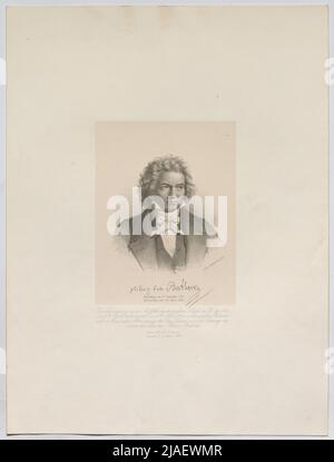 Ludwig van Beethoven, né à Bonn, le 17 décembre 1770, est mort à Vienne, sur 26th. Mars 1827. Wesely & Büsing, anciennement H. F. Müller's WWE, maison d'édition, Reiffenstein & Rösch, Imprimeur Banque D'Images