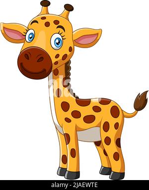 Joli dessin animé petite girafe Illustration de Vecteur