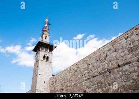 Damas, Syrie - Mai 2022 : extérieur de la mosquée Omeyyade et mausolée de Saladin à Damas Banque D'Images