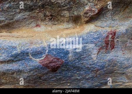 Vue intérieure incroyable photos des formations de grottes de Laas Geel - les plus anciennes peintures de grottes connues dans la Corne de l'Afrique Banque D'Images