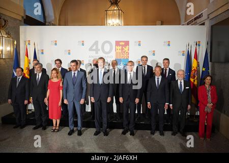 Madrid, Espagne. 30th mai 2022. Le roi Felipe VI et Pedro Sánchez ainsi que le secrétaire général de l'OTAN, Jens Stoltenberg, assistent à la loi pour l'anniversaire de l'entrée de l'Espagne dans l'OTAN en 40th. Madrid 30 mai 2022 El Rey Felipe VI y Pedro Sánchez junto al al Secretario General de la OTAN, Jens Stoltenberg, asisten al acto por los 40 años del ingreso de España en la OTAN. Madrid 30 de Mayo de 2022 797/David/Cormon presse crédit: CORMON PRESSE/Alay Live News Banque D'Images