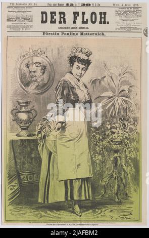 La princesse Pauline Metternich. '. Pauline Princess Metternich-Sándor as Madelon in the play' Diner de Madelon '(page de titre de' Der Floh '). Carl von Stur (1840-1905), caricaturiste Banque D'Images