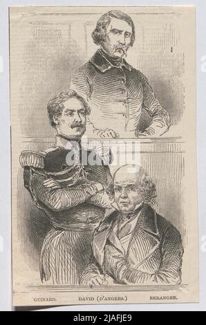 Guinard. David (Angers.) Beranger. '. Pierre Jean David d'Angers, Pierre-Jean de Béranger, Guinard (aus' Illustrated London News '). Inconnu Banque D'Images