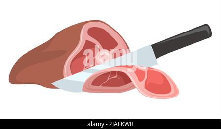 Broyage de viande avec lame de boucherie, vecteur isolé Illustration de Vecteur