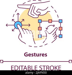 Icône de concept gestes Illustration de Vecteur